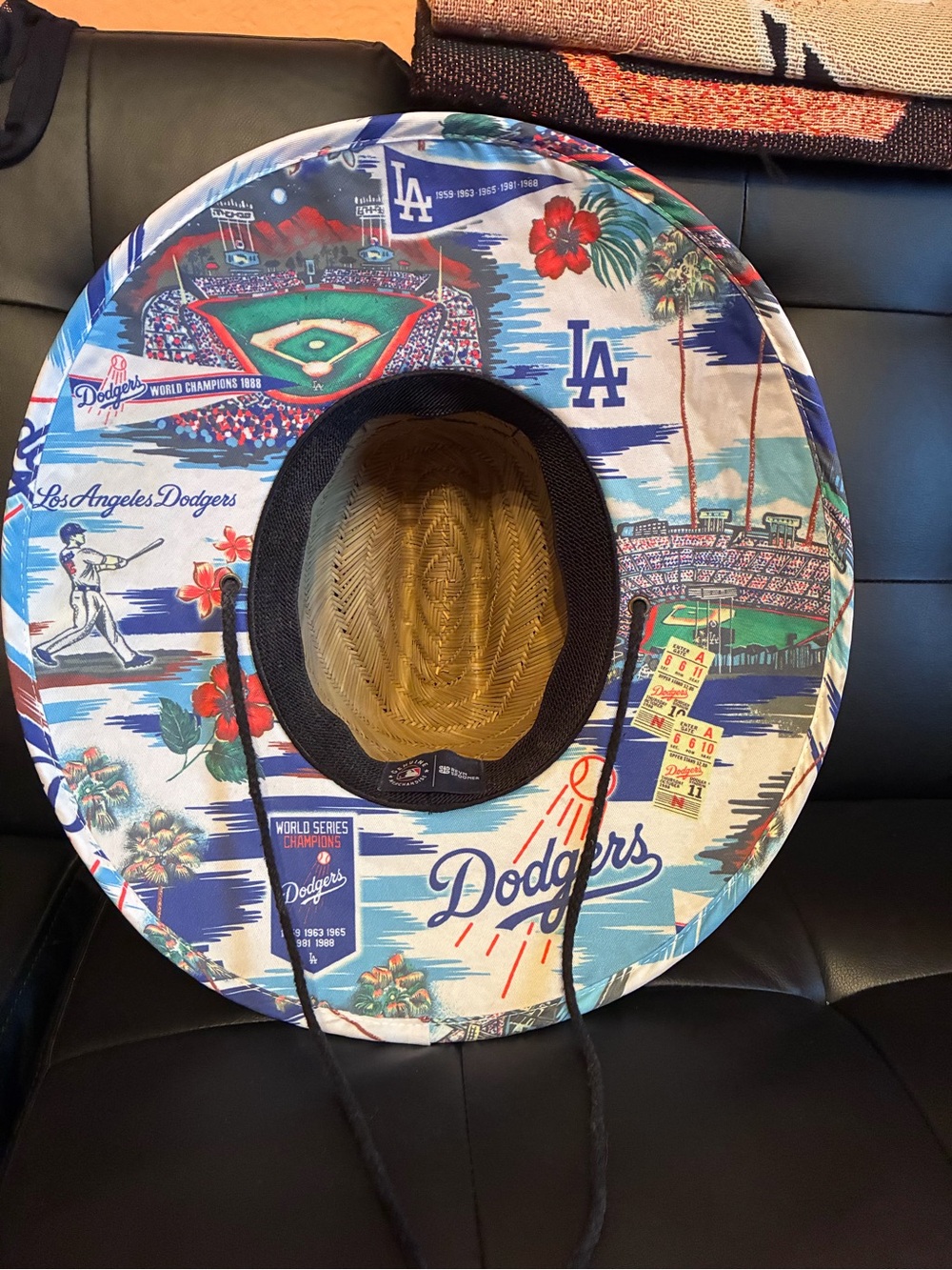 Los Angeles Dodgers Straw Sun Hat - Brown - Picture 2 of 5